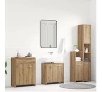 vidaXL Ensemble de meubles salle de bain 4 pcs – Bois d'ingénierie, armoire et placard