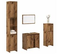 vidaXL Ensemble de meubles de salle de bain 4 pcs Bois d'ingénierie Marron