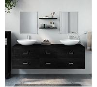 vidaXL Ensemble de meubles salle de bain 5 pcs 242563 – Noir, bois d'ingénierie