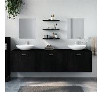 vidaXL Ensemble salle de bain - Noir