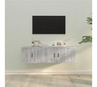 vidaXL Ensemble de Meubles TV 2 pcs, Armoires de Télévision avec Portes, Meubles Télé Salon Salle de Séjour, Moderne, Sonoma Gris Bois d'Ingénierie Gris G