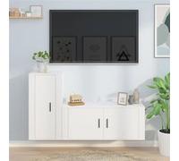 vidaXL Ensemble de Meubles TV 2 pcs, Armoires de Télévision Murales, Meubles Télé Salon Salle de Séjour, Moderne, Blanc Bois d'Ingénierie Blanc G