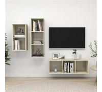 vidaXL Ensemble de meuble TV 3 pcs Chêne sonoma Aggloméré