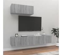 vidaXL Ensemble de meubles TV 3 pcs Sonoma gris Bois d'ingénierie