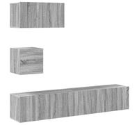 vidaXL Ensemble de Meubles TV 4 pcs Centres de Divertissement Armoires Multimédia Meubles de Salle de Séjour Intérieur Sonoma Gris Bois d'Ingénierie