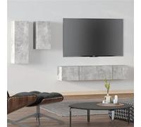 vidaXL Ensemble de meubles TV 4 pièces Bois d'ingénierie Gris béton