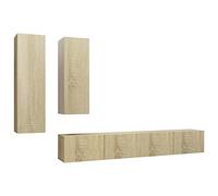 vidaXL Ensemble de Meubles TV 4 pcs, Ensemble d'Armoires de Télévision avec Rangement, Meubles Télé de Salon, Chêne Sonoma Bois d'Ingénierie