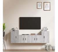 vidaXL Ensemble de meubles TV 4 pcs Sonoma gris Bois d'ingénierie
