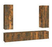 vidaXL Ensemble de meubles TV 5 pcs Chêne fumé Bois d'ingénierie Marron G