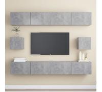 vidaXL Ensemble de meubles TV 6 pcs Gris béton Aggloméré