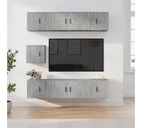 vidaXL Ensemble de Meubles TV 7 pcs, Armoires de Télévision Murales, Meubles Télé Salon Salle de Séjour Intérieur, Gris Béton Bois d'Ingénierie Gris G