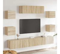 Ensemble de Meubles TV 7 pcs Centres de Divertissement Armoires Multimédia Meubles de Salle de Séjour Intérieur Chêne Sonoma Bois d'Ingénierie