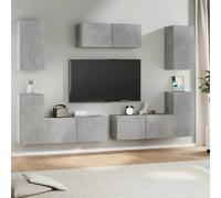 vidaXL Ensemble de meubles TV 7 pcs - Gris béton