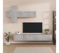 vidaXL Ensemble de meubles TV 7 pcs Gris béton Bois d'ingénierie Gris
