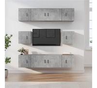 vidaXL Ensemble de Meubles TV 8 pcs, Armoires de Télévision Murales, Meubles Télé Salon Salle de Séjour Intérieur, Gris Béton Bois d'Ingénierie Gris G