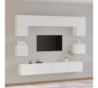vidaXL Ensemble de meubles TV 8 pcs Blanc Bois d'ingénierie