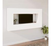 Ensemble de Meubles TV 8 pcs Centres de Divertissement Armoires Multimédia Meubles de Salle de Séjour Intérieur Blanc Bois d'Ingénierie