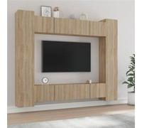 vidaXL Ensemble de Meubles TV 8 pcs Centres de Divertissement Armoires Multimédia Meubles de Salle de Séjour Intérieur Chêne Sonoma Bois d'Ingénierie