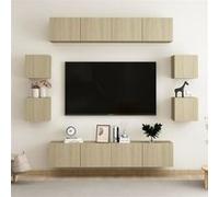 vidaXL Meubles TV 8 pcs - Chêne sonoma