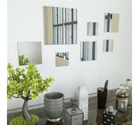 vidaXL Ensemble de miroirs muraux carrés 7 pcs Verre Argent G