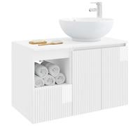 vidaXL Ensemble de mobilier de Salle de Bain 2 pc Blanc Brillant