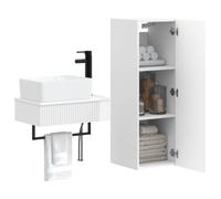 vidaXL Ensemble de mobilier de Salle de Bain 2 pc Blanc Brillant