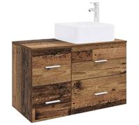 vidaXL Ensemble de mobilier de Salle de Bain 2 pc Bois Ancien
