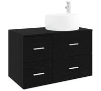 vidaXL Ensemble de mobilier de Salle de Bain 2 pc Chêne Noir