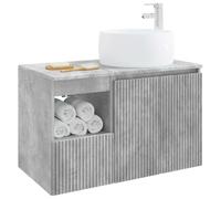 vidaXL Ensemble de mobilier de Salle de Bain 2 pc Gris béton