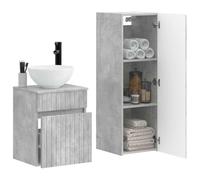 vidaXL Ensemble de mobilier de Salle de Bain 2 pc Gris béton