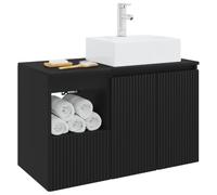 vidaXL Ensemble de mobilier de Salle de Bain 2 pc Noir