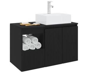 vidaXL Ensemble de mobilier de Salle de Bain 2 pc Noir