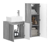 vidaXL Ensemble de mobilier de Salle de Bain 2 pc Sonoma Gris