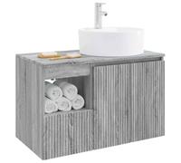 vidaXL Ensemble de mobilier de Salle de Bain 2 pc Sonoma Gris