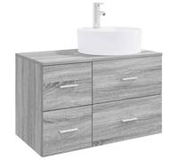 vidaXL Ensemble de mobilier de Salle de Bain 2 pc Sonoma Gris