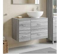 vidaXL Ensemble de mobilier de Salle de Bain 2 pc Sonoma Gris