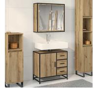 vidaXL Ensemble de mobilier de salle de bain 2 pcs Chêne artisanal 3402321