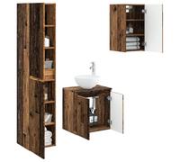vidaXL Ensemble de mobilier de Salle de Bain 3 pc Bois Ancien