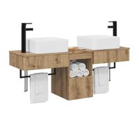 vidaXL Ensemble de mobilier de Salle de Bain 3 pc Chêne Artisanal