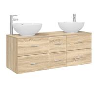 vidaXL Ensemble de mobilier de Salle de Bain 3 pc Chêne Sonoma