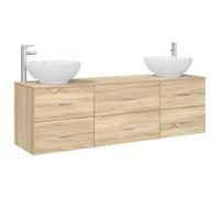 vidaXL Ensemble de mobilier de Salle de Bain 3 pc Chêne Sonoma