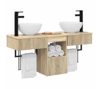 vidaXL Ensemble de mobilier de Salle de Bain 3 pc Chêne Sonoma