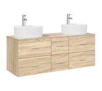 vidaXL Ensemble de mobilier de Salle de Bain 3 pc Chêne Sonoma