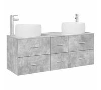 vidaXL Ensemble de mobilier de Salle de Bain 3 pc Gris béton