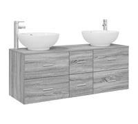 vidaXL Ensemble de mobilier de Salle de Bain 3 pc Sonoma Gris
