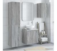 vidaXL Ensemble de mobilier de Salle de Bain 3 pc Sonoma Gris