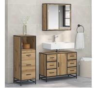 vidaXL Ensemble de mobilier de salle de bain 3 pcs Chêne artisanal 3402537