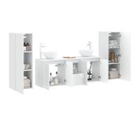 vidaXL Ensemble de mobilier de salle de bain 5 pc Blanc brillant 3405987