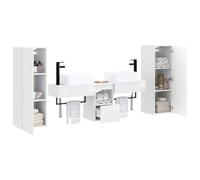 vidaXL Ensemble de mobilier de Salle de Bain 5 pc Blanc Brillant