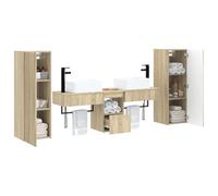 vidaXL Ensemble de mobilier de Salle de Bain 5 pc Chêne Sonoma